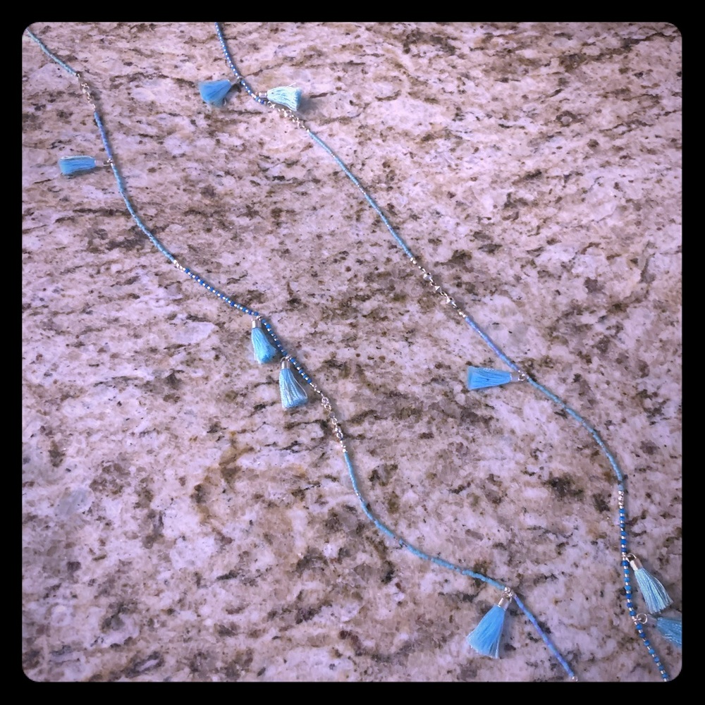 Turquoise tassel necklace